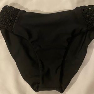 Mikoh Macrame Cheeky Bikini Bottom Black Size Small